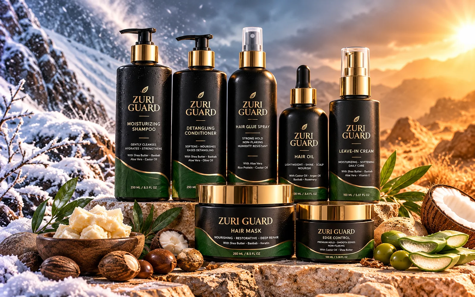 ZURI GUARD products for Afro hair winter care and year-round routines